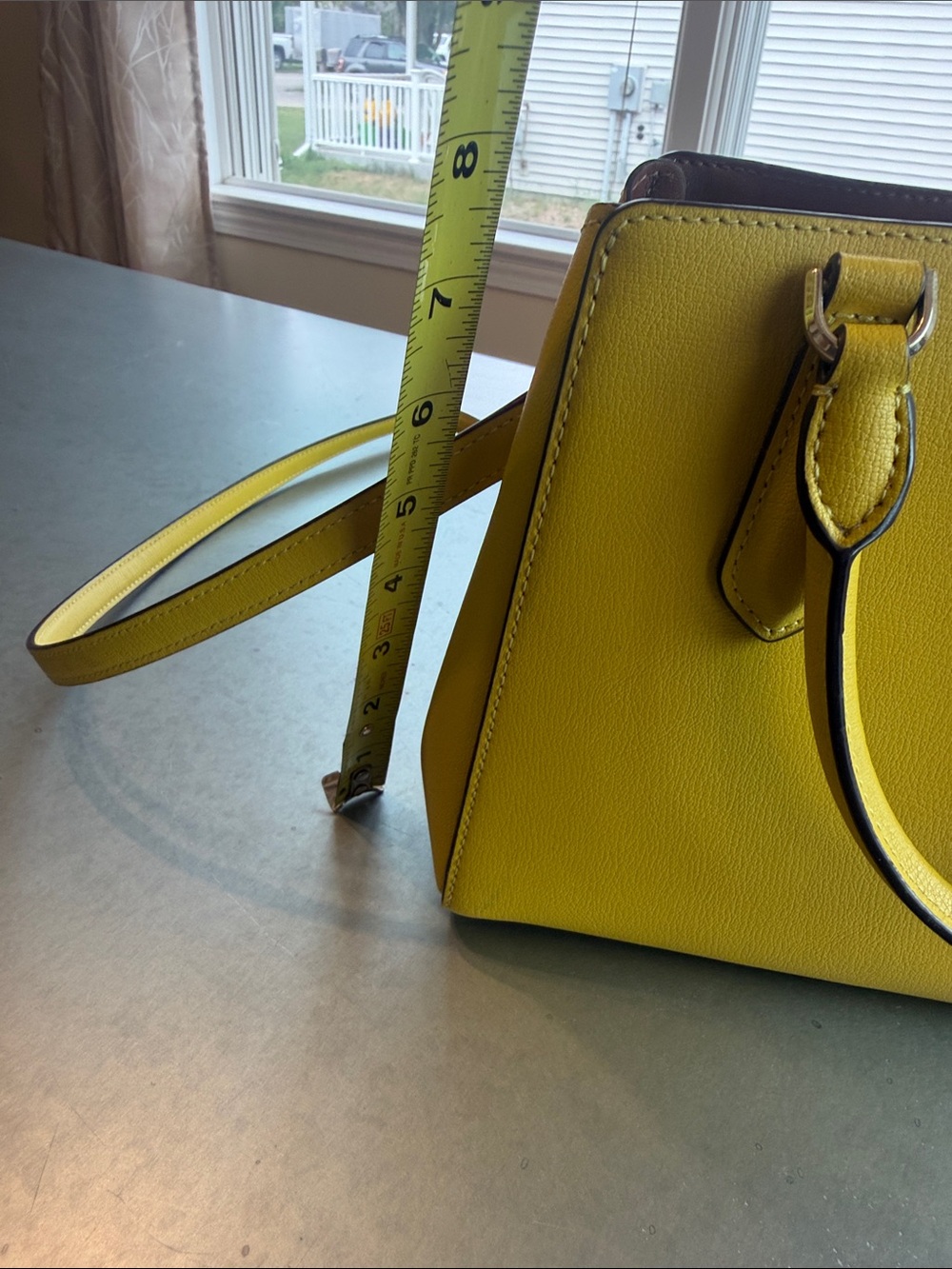 Kate Spade Tippy Small Triple Compartment Grain Leather Satchel In Chartreuse - Picture 12 of 13